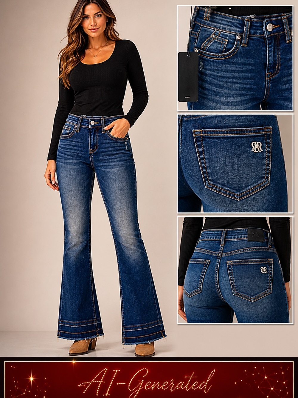 NWT Rock & Republic Jeans Mid Rise Boot Cut Kasandra Size 4S